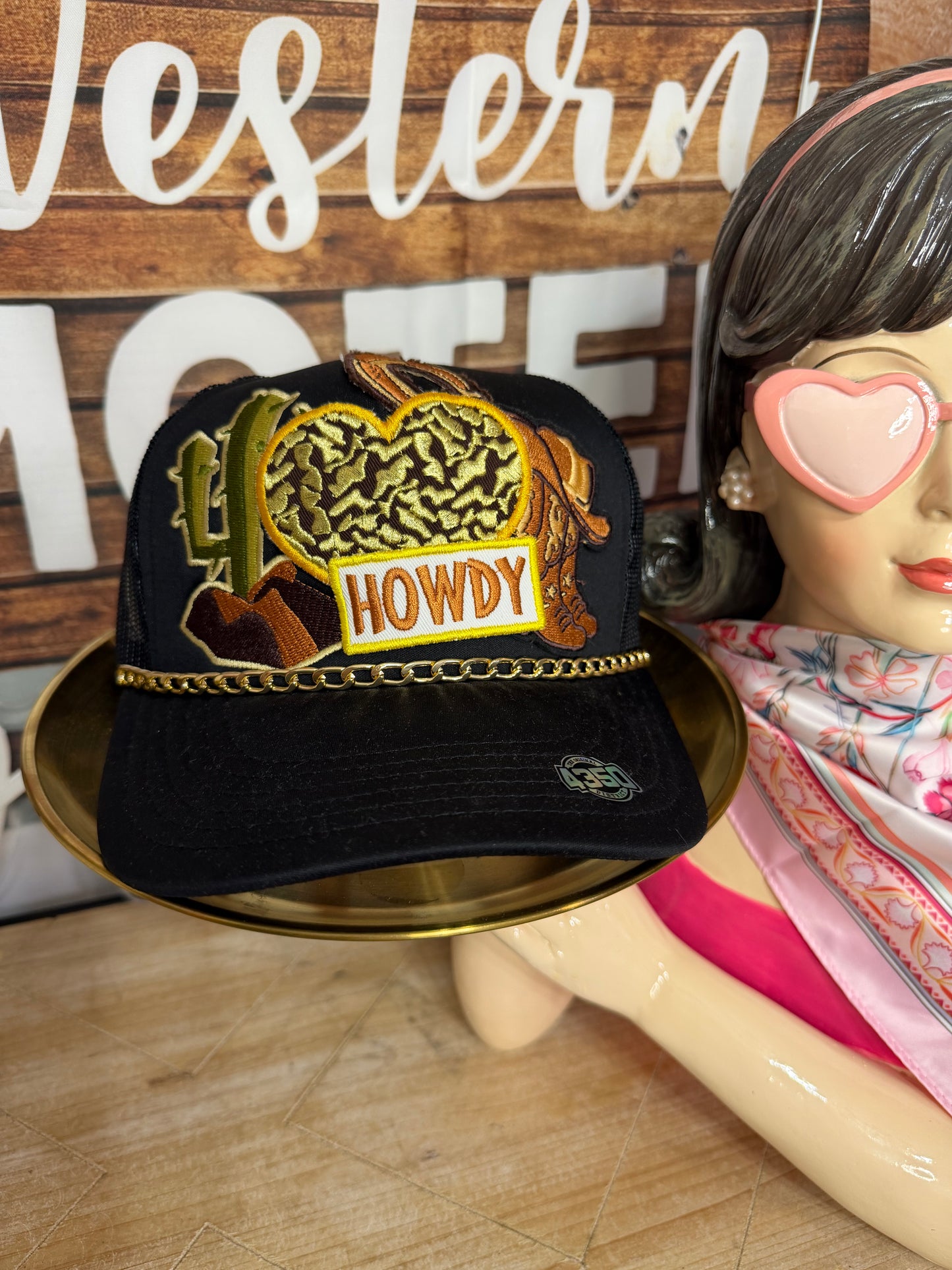Black Howdy Patch Hat