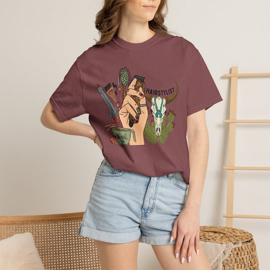 Hairstylist Retro Western T-Shirt | Comfort Colors Tee