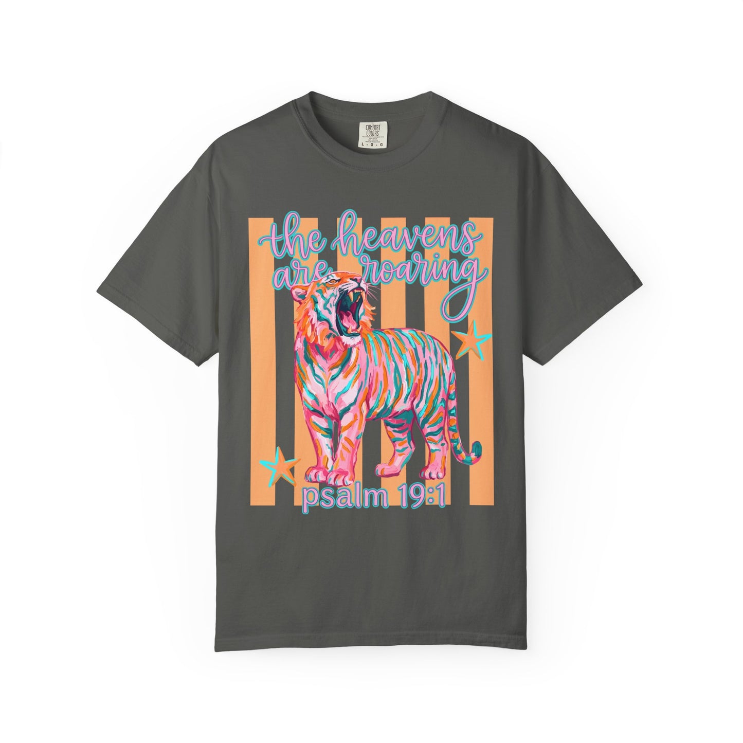 "The Heavens Are Roaring" Colorful Faith Tee | Comfort Colors Tee