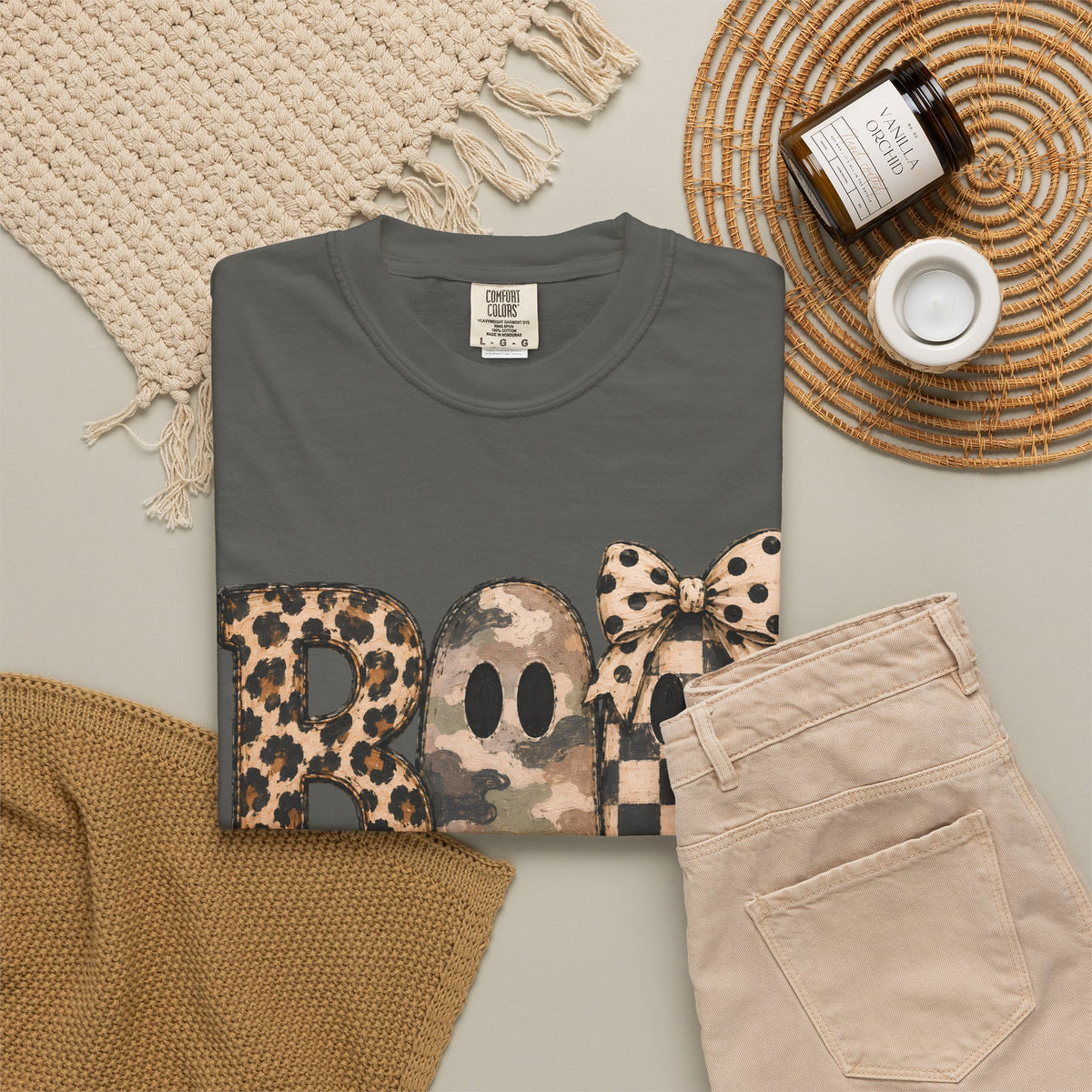 Boo Leopard & Camo Ghost Halloween T-Shirt | Comfort Colors Tee