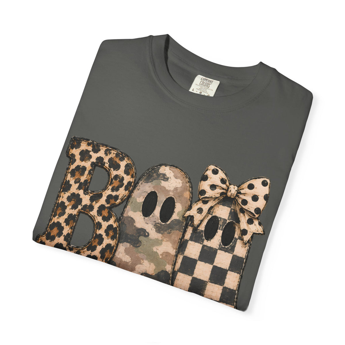 Boo Leopard & Camo Ghost Halloween T-Shirt | Comfort Colors Tee