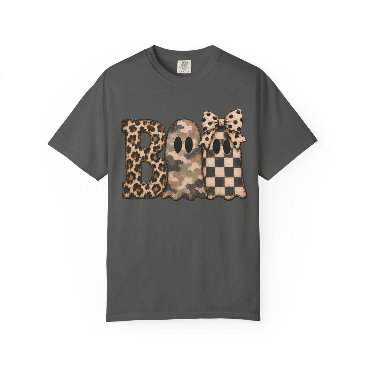 Boo Leopard & Camo Ghost Halloween T-Shirt | Comfort Colors Tee