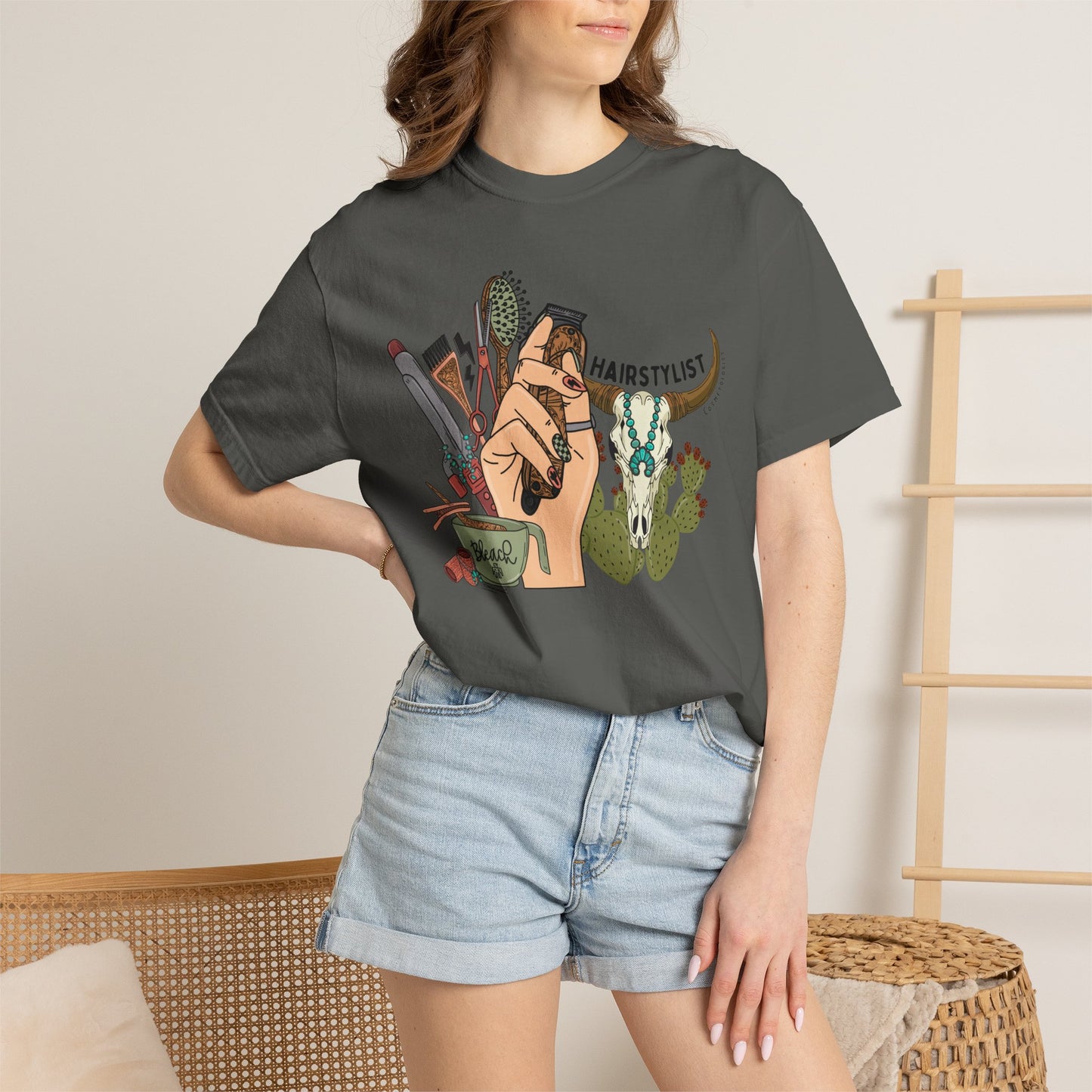 Hairstylist Retro Western T-Shirt | Comfort Colors Tee