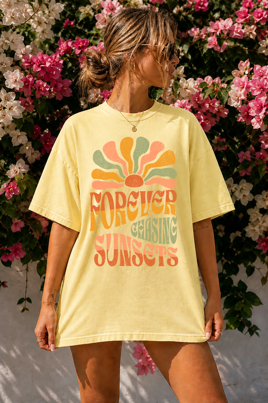 Forever Chasing Sunsets T-Shirt | Comfort Colors Tee
