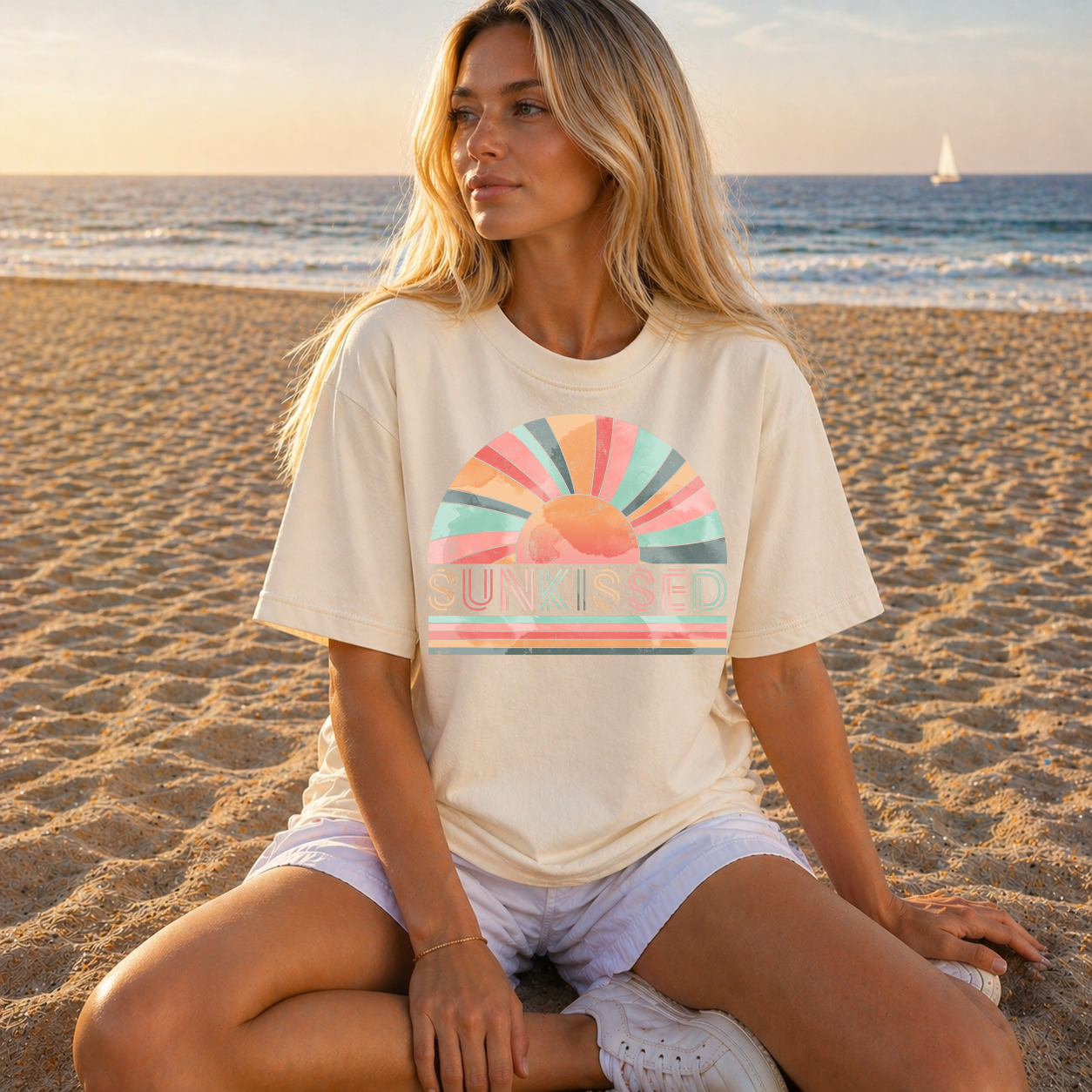 Sunkissed Retro Sun T-Shirt  | Comfort Colors Tee