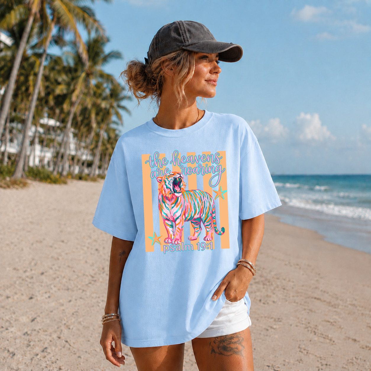 "The Heavens Are Roaring" Colorful Faith Tee | Comfort Colors Tee