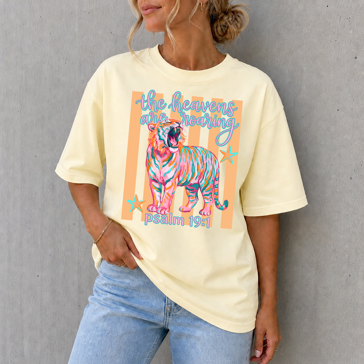 "The Heavens Are Roaring" Colorful Faith Tee | Comfort Colors Tee
