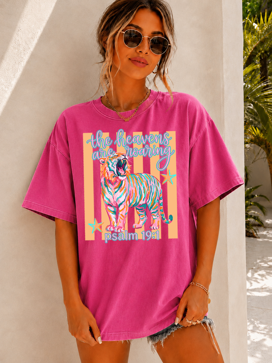 "The Heavens Are Roaring" Colorful Faith Tee | Comfort Colors Tee