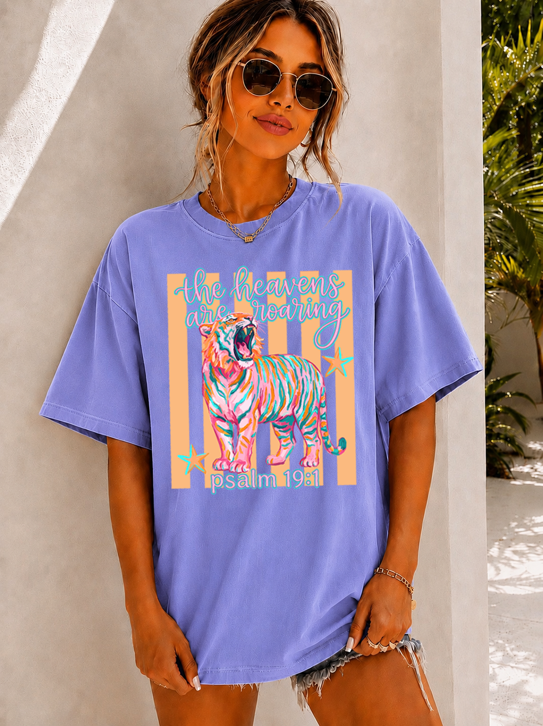 "The Heavens Are Roaring" Colorful Faith Tee | Comfort Colors Tee