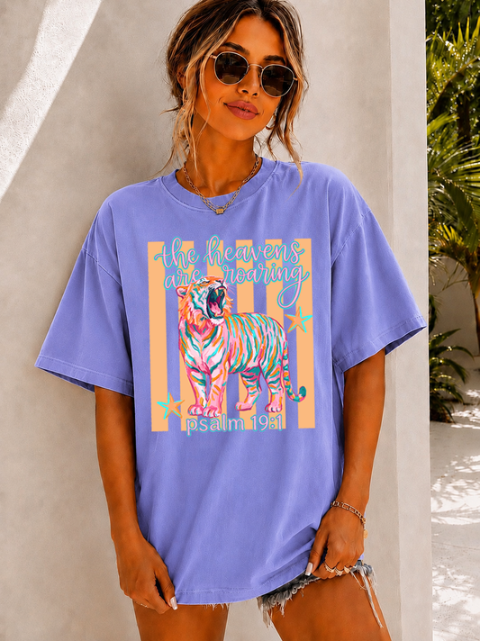 "The Heavens Are Roaring" Colorful Faith Tee | Comfort Colors Tee