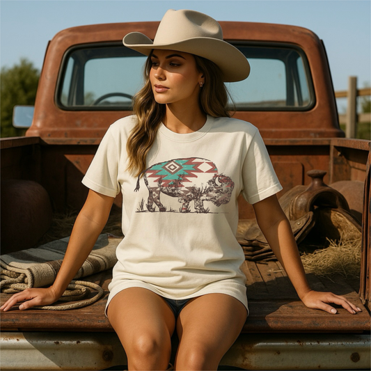 Southwest Aztec Buffalo T-Shirt | Comfort Colors Tee
