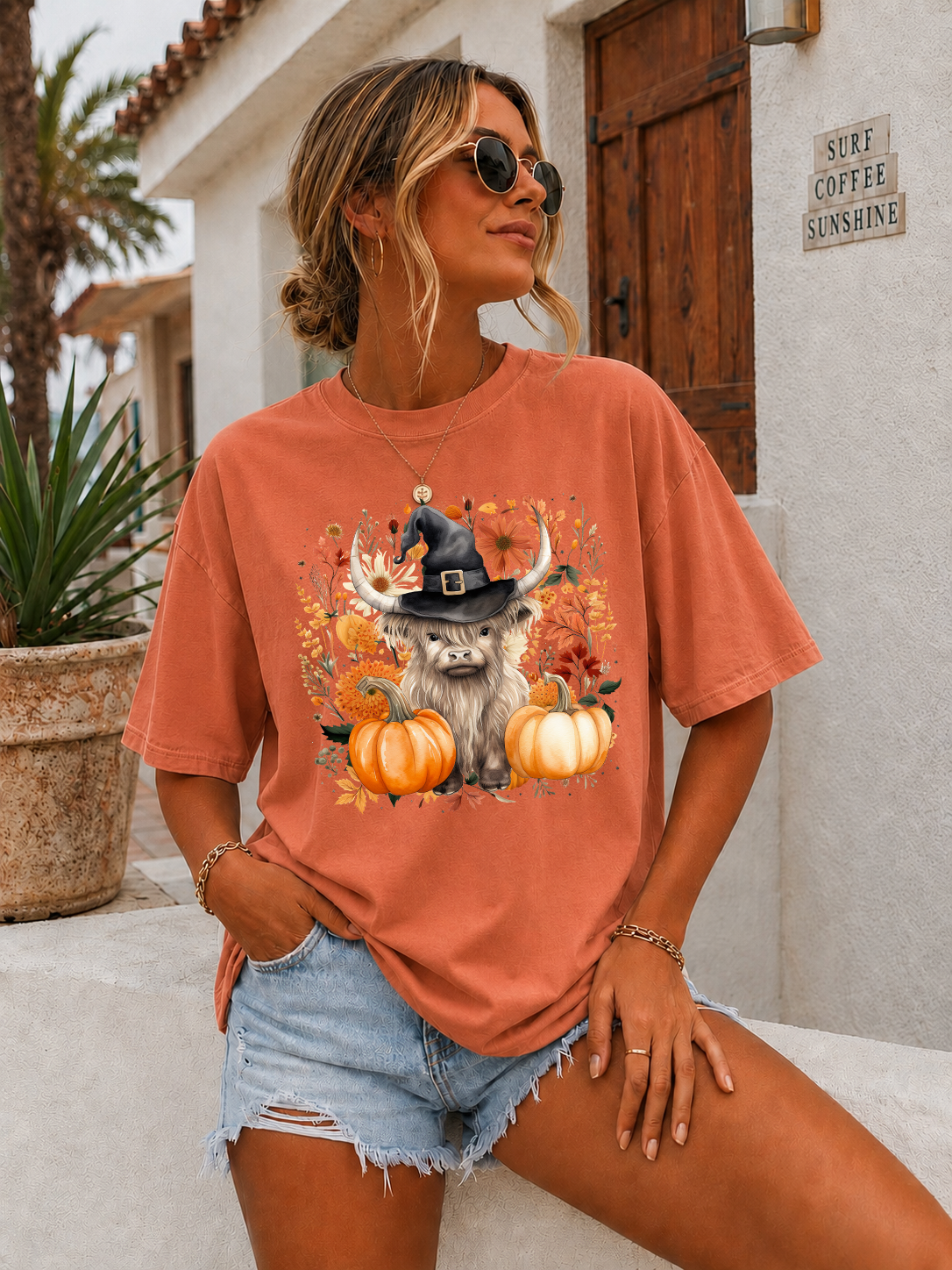 Highland Cow Pumpkin T-Shirt | Comfort Colors Tee
