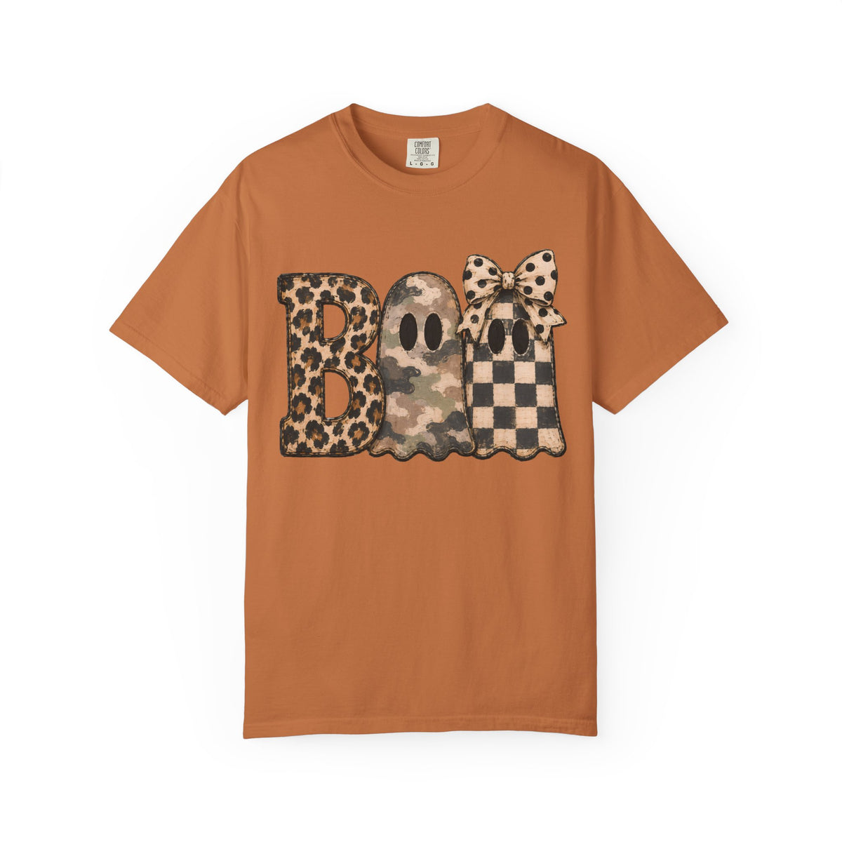 Boo Leopard & Camo Ghost Halloween T-Shirt | Comfort Colors Tee