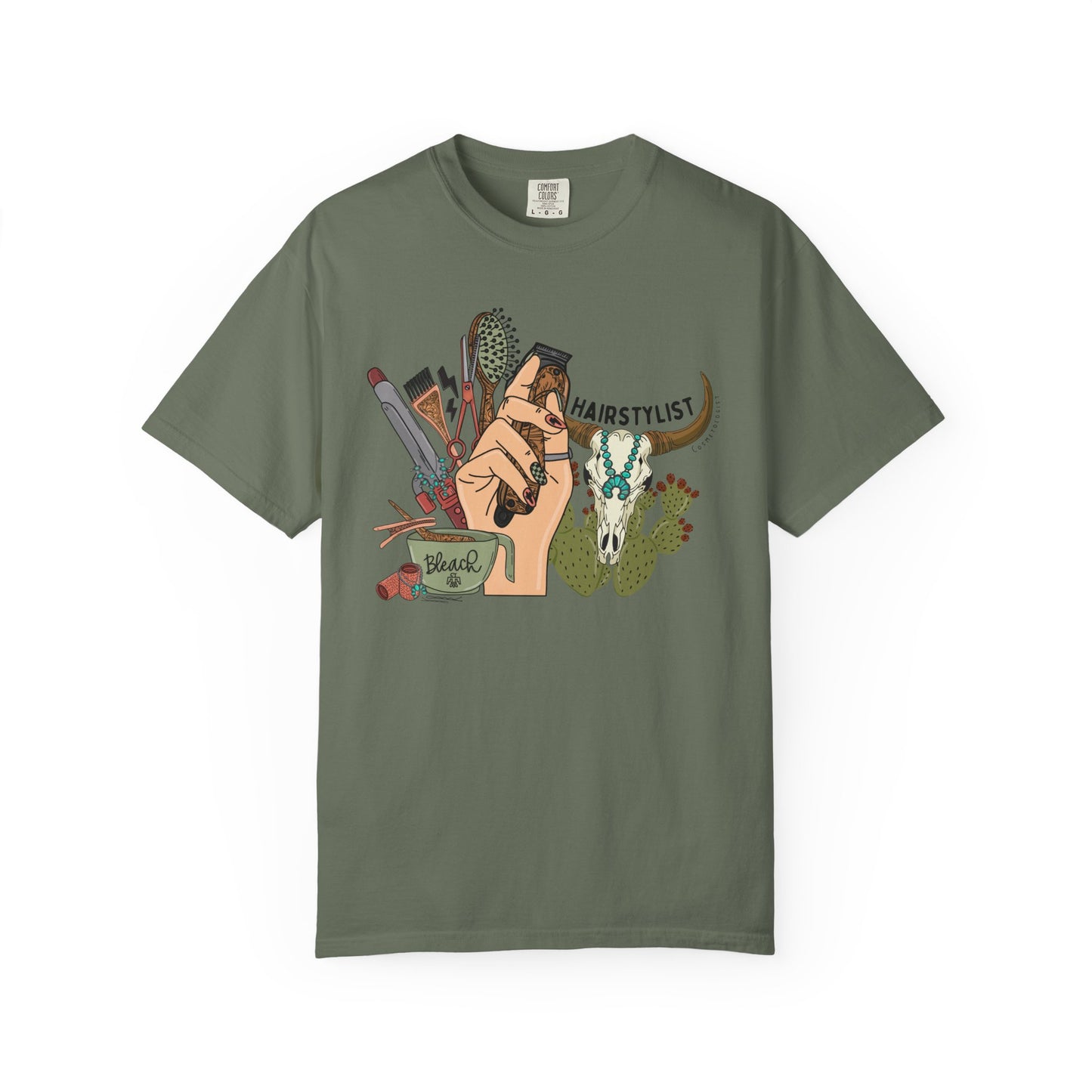 Hairstylist Retro Western T-Shirt | Comfort Colors Tee