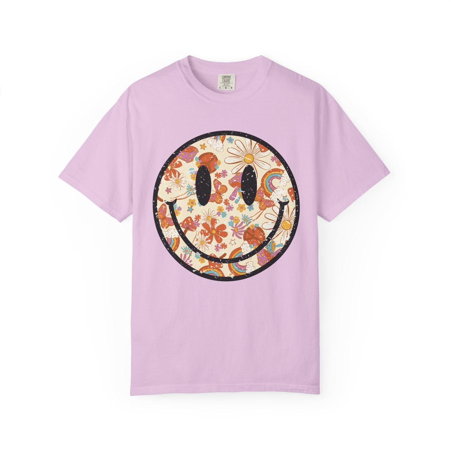 Vintage Floral Smiley T-Shirt | Comfort Colors Tee