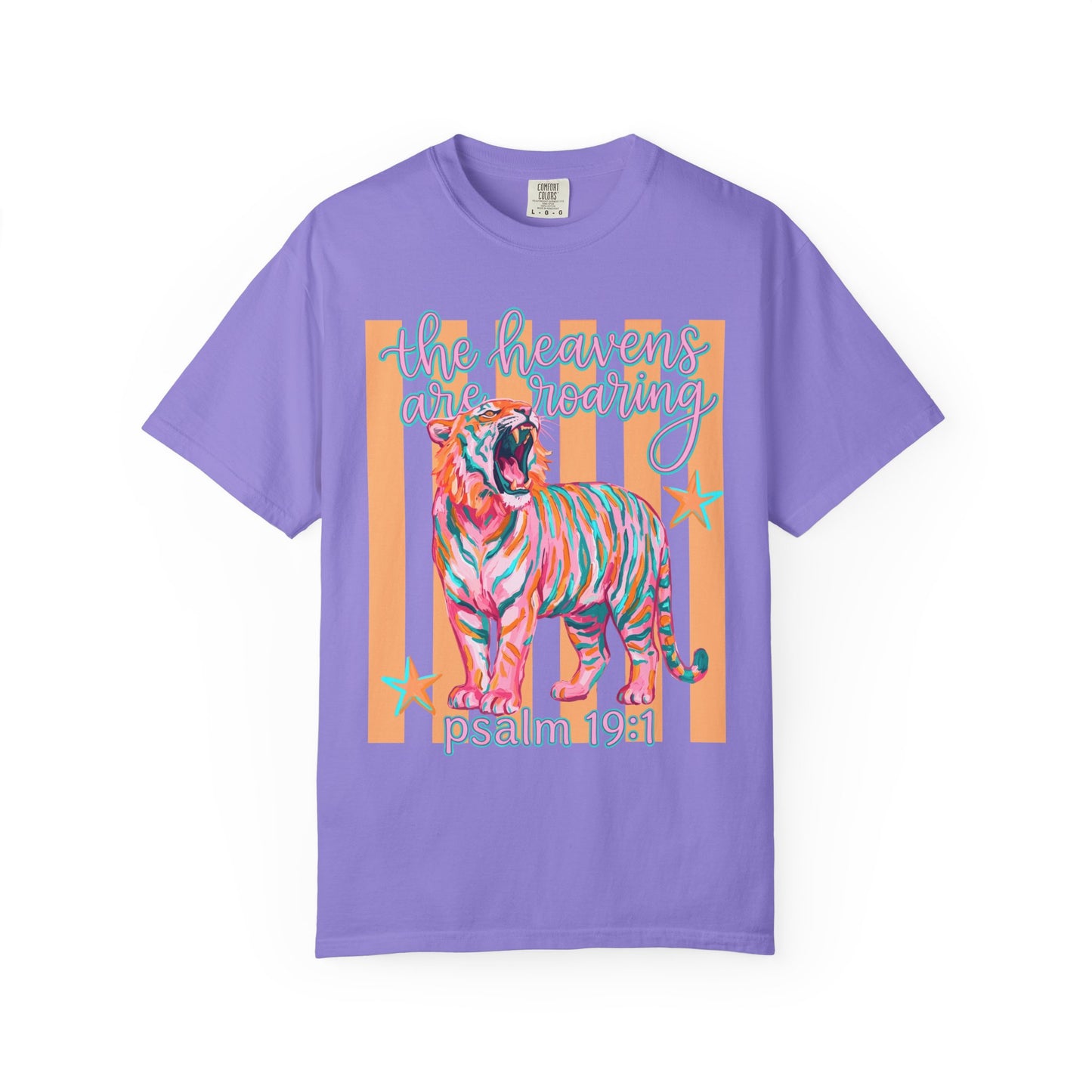 "The Heavens Are Roaring" Colorful Faith Tee | Comfort Colors Tee