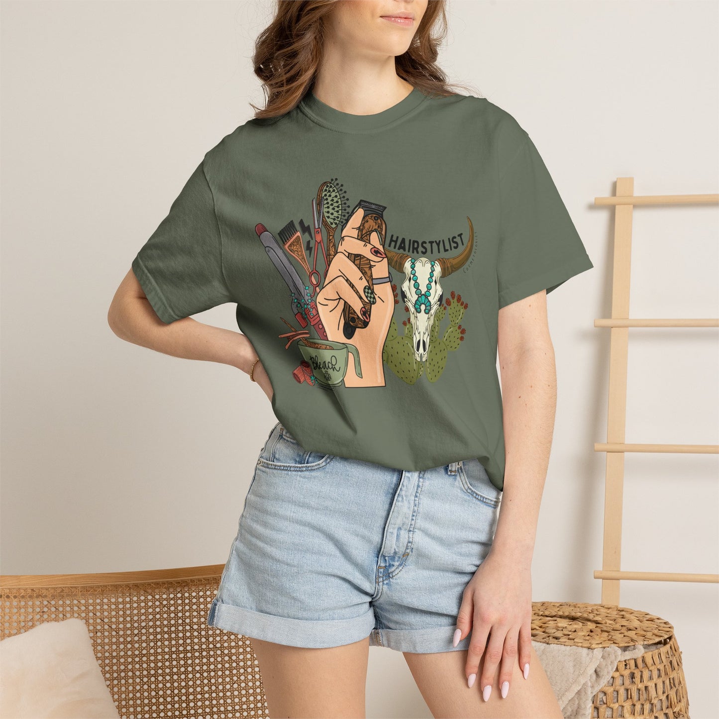 Hairstylist Retro Western T-Shirt | Comfort Colors Tee