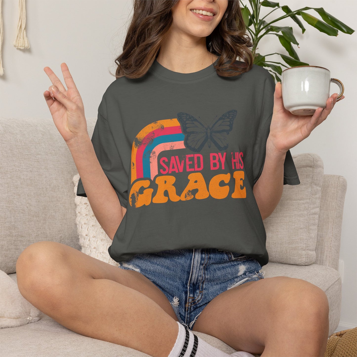 Saved by His Grace T-Shirt | Comfort Colors Tee