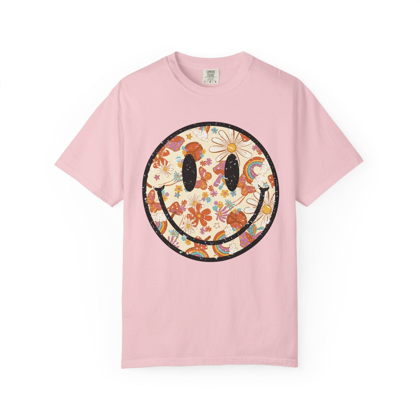 Vintage Floral Smiley T-Shirt | Comfort Colors Tee