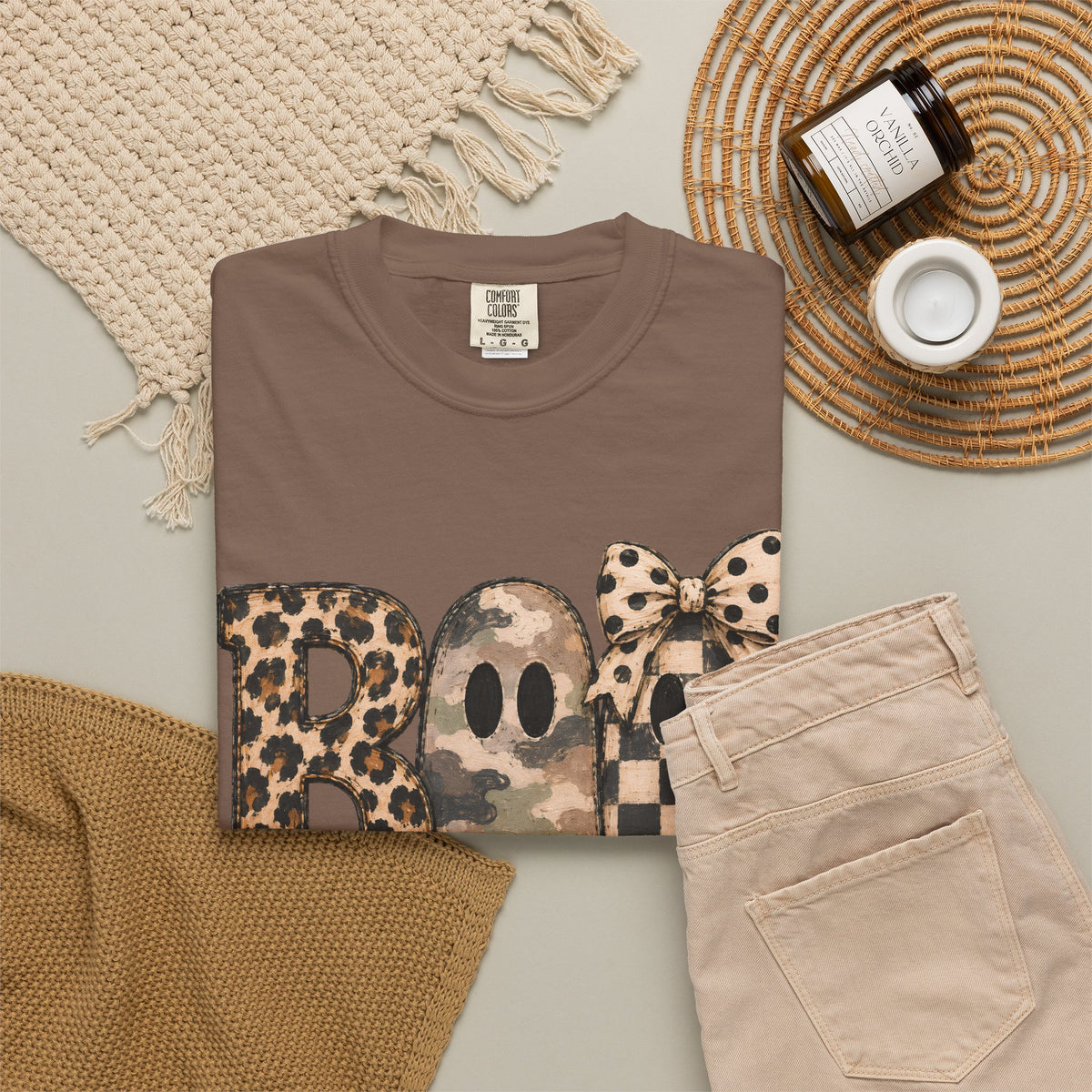 Boo Leopard & Camo Ghost Halloween T-Shirt | Comfort Colors Tee