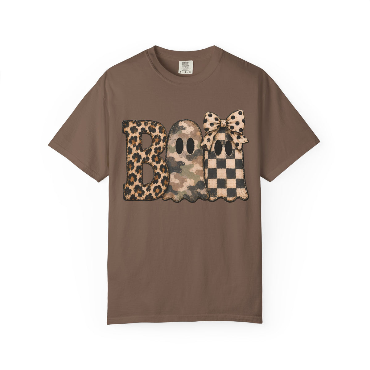 Boo Leopard & Camo Ghost Halloween T-Shirt | Comfort Colors Tee