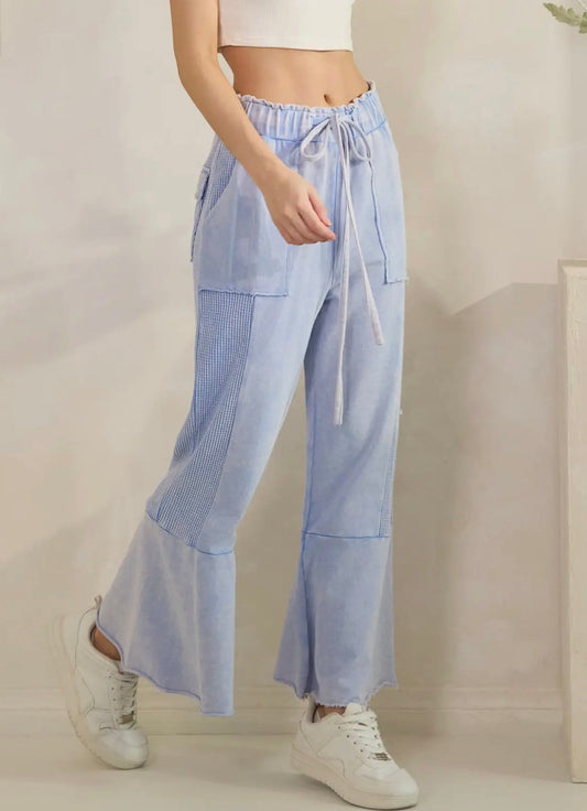 Vintage Washed Flared Panel Joggers