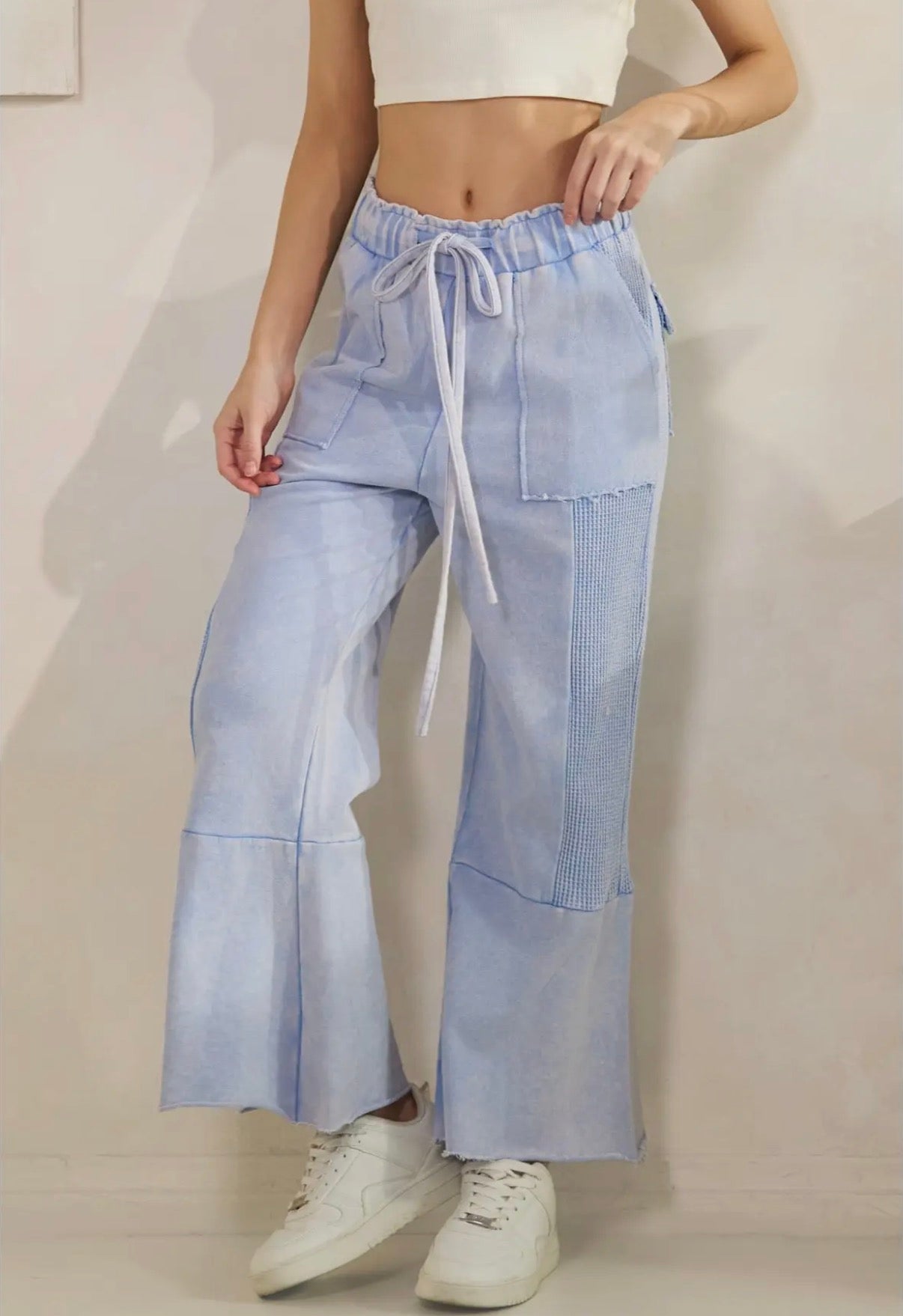 Vintage Washed Flared Panel Joggers