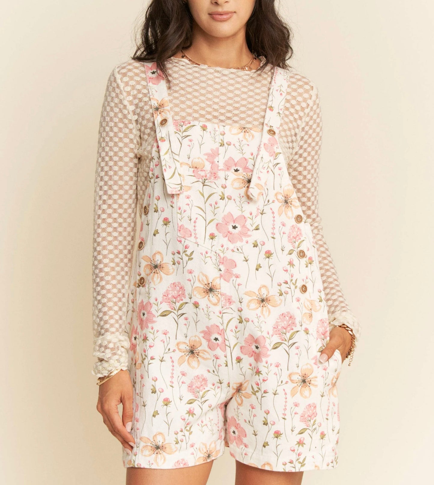 Floral Overall Romper