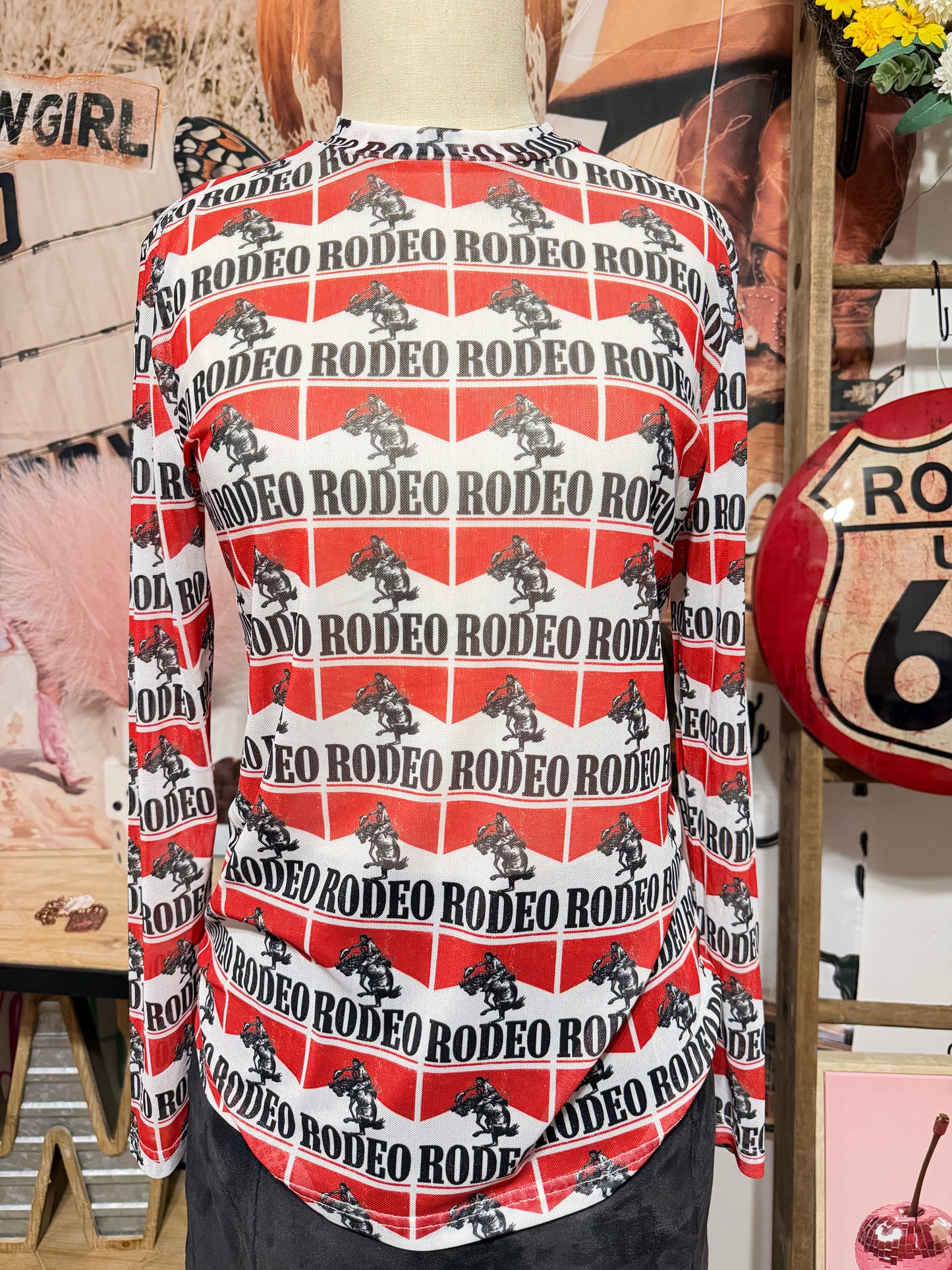 Rodeo Mesh Long Sleeve Top
