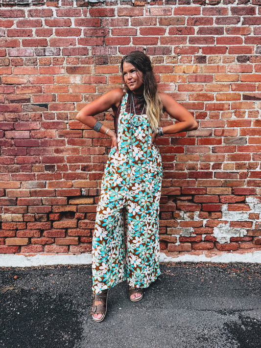 Floral Retro Overalls/Jumper Vintage Inspired