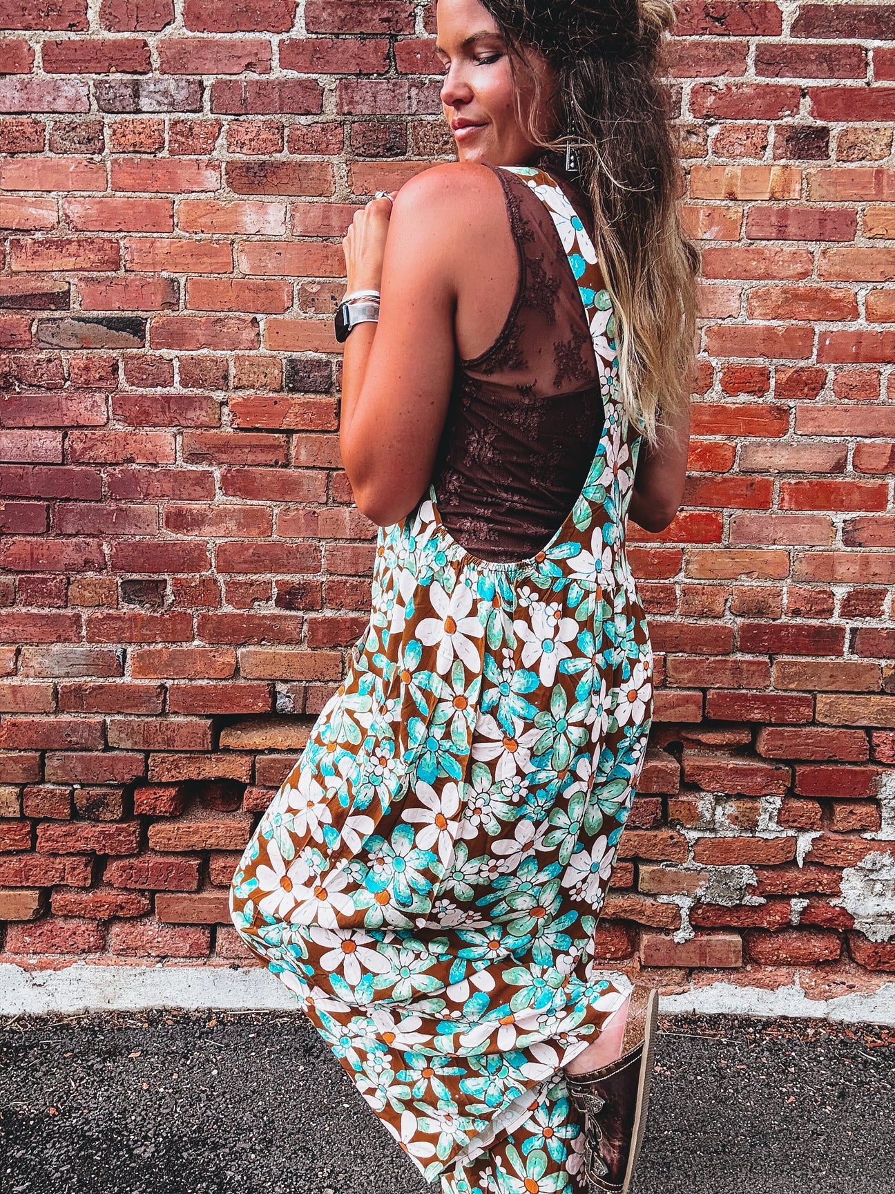Floral Retro Overalls/Jumper Vintage Inspired