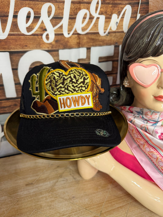 Black Howdy Patch Hat